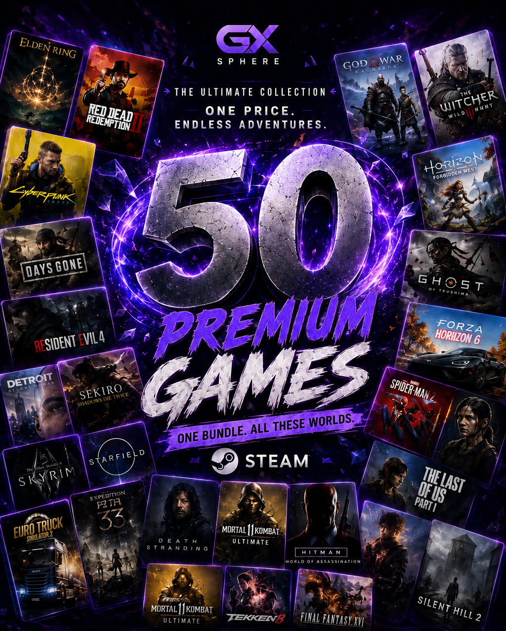 GameX Sphere 50 Premium Steam Games Bundle